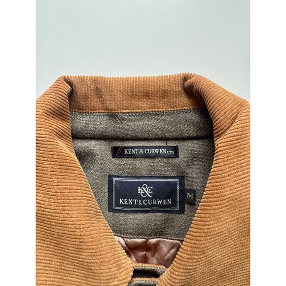 Men's KENT & CURWEN Loro Pia Green Wool Quilted Barn Coat Jacket, Size M - Picture 13 of 16